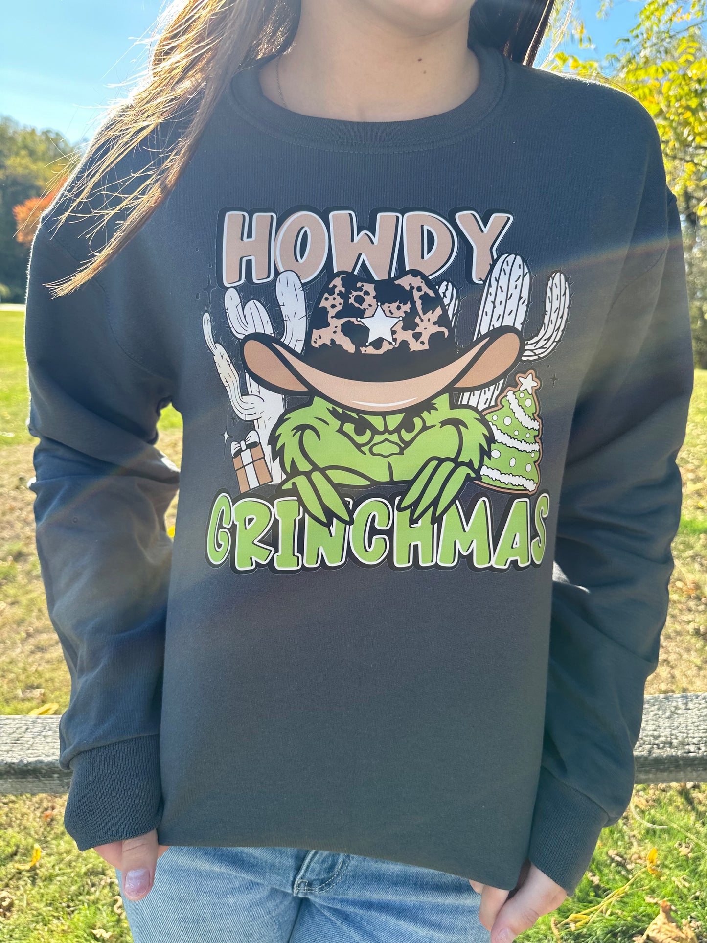 Howdy Grinchmas crew- Charcoal Grey