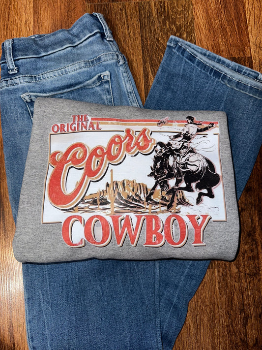 The Original Coors Cowboy Crewneck- Sport Grey