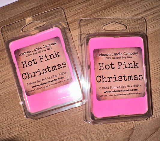 Hot Pink Christmas Hand Poured Natural Soy Wax Melts