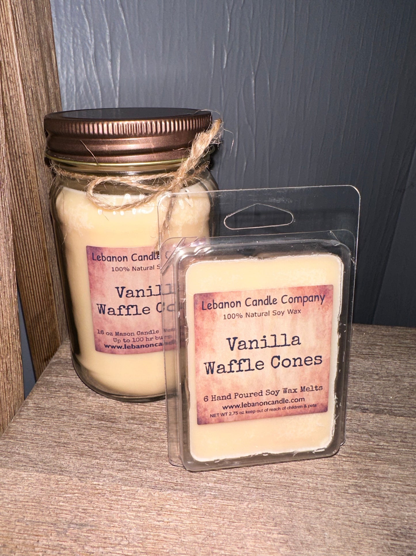 Vanilla Waffle Cones Hand Poured Natural Soy Candles and Wax Melts