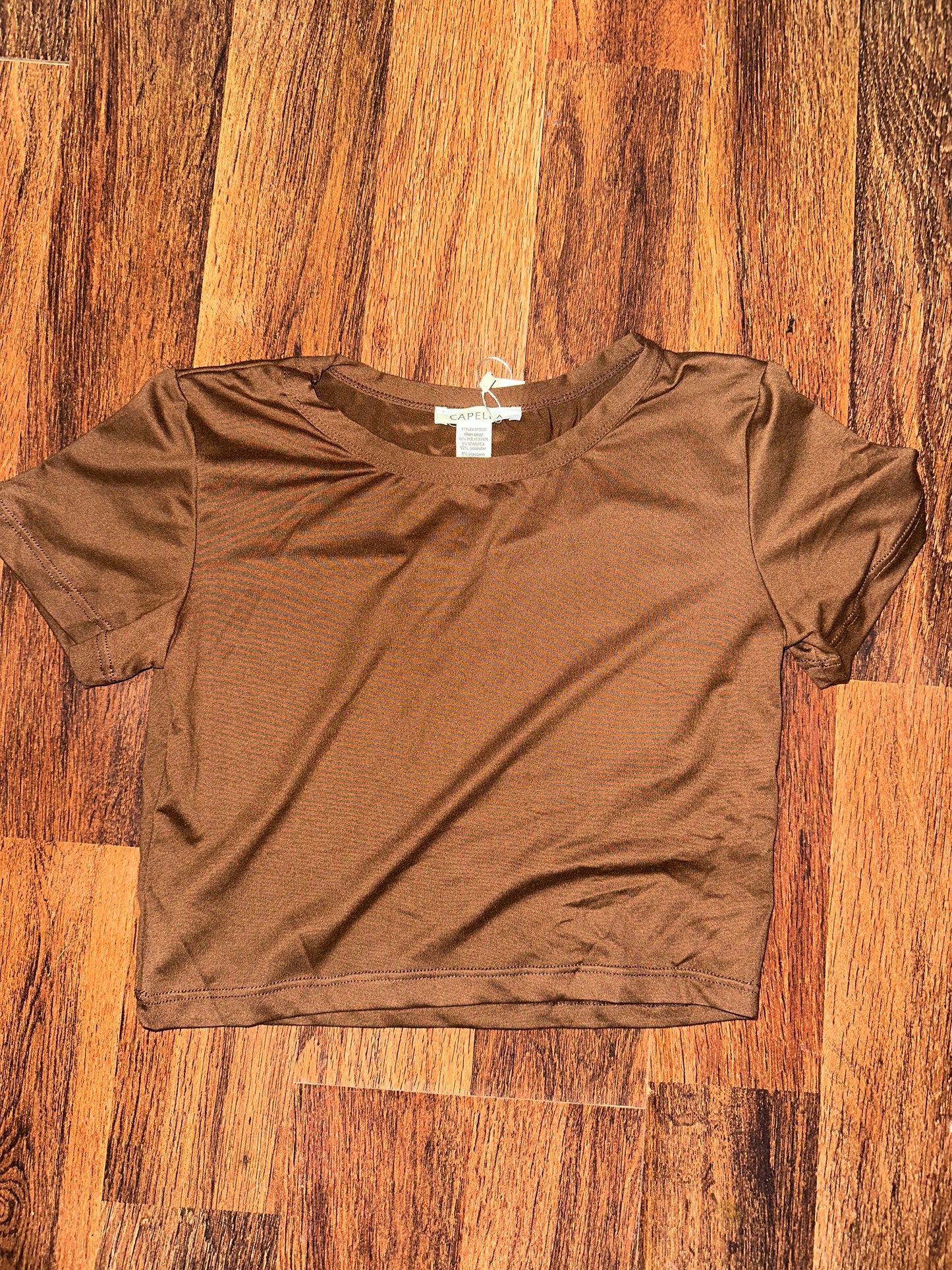 Brown Cropped Baby Tee